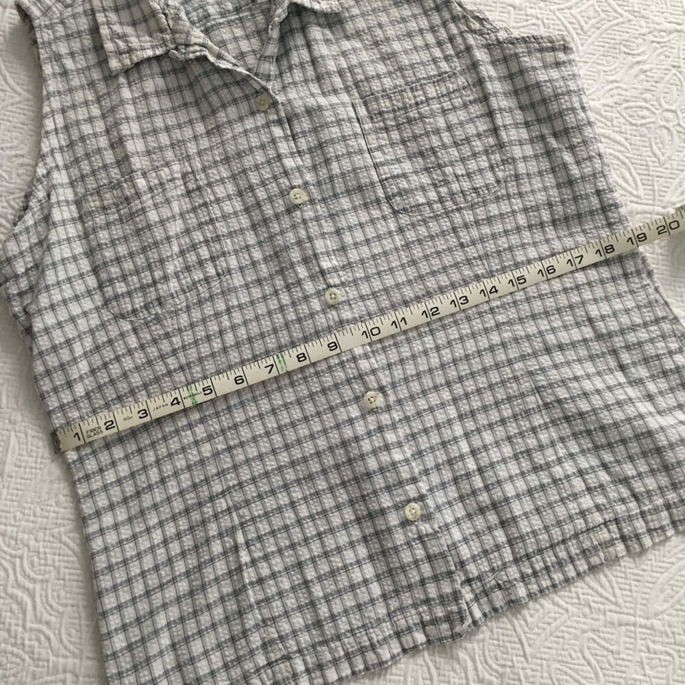 Woman's Columbia cotton sleeveless plaid shirt - Picture 3 of 6